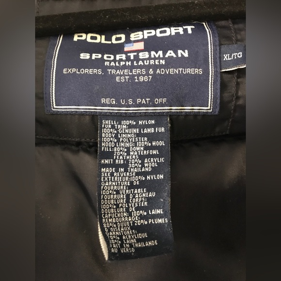 Vintage Polo Sport Sportsman Downfilled/Fur Trim Aviator Bomber Jacket - Picture 4 of 7